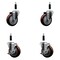 Service Caster 4'' Maroon Poly Wheel Swivel 7/8'' Expanding Stem Caster Set 2 Brakes, 4PK SCC-EX20S414-PPUB-MRN-2-TLB-2-78 - alternate 1